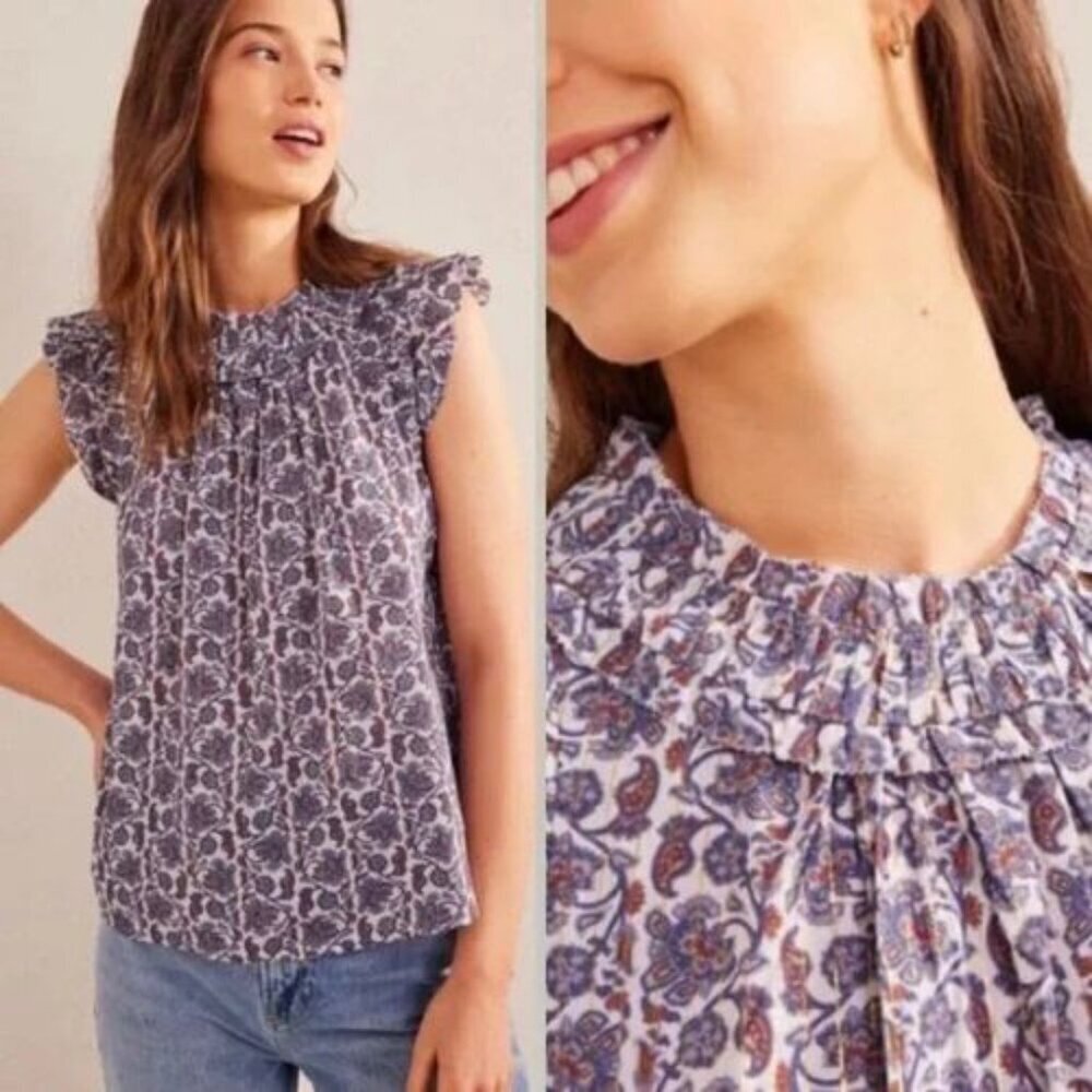 Boden Ruched Detail Sleeveless Top Size 10 - 51789